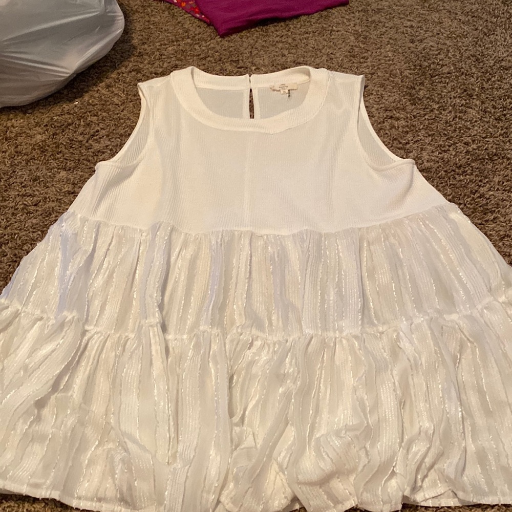 Ruffle bottom tank top